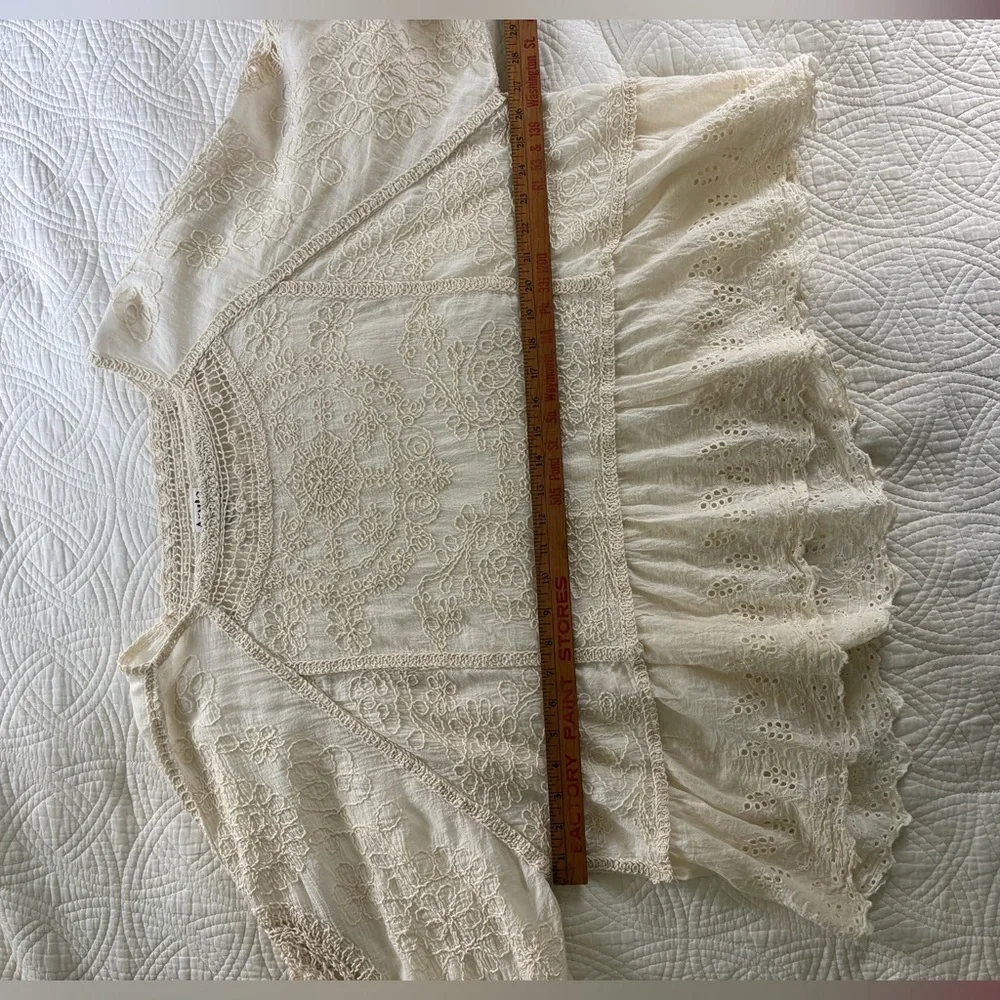 ARULA by Alterd Stare Ivory Lace Bohemian Peasant Blouse 16 - Picture 8 of 11